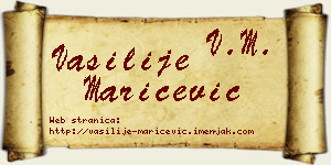 Vasilije Marićević vizit kartica